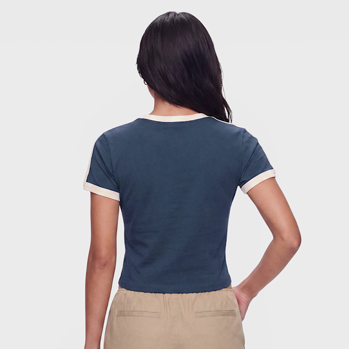Karl Kani Signature 89 College Tiny V-Neck T-Shirt Bleu 103106 2