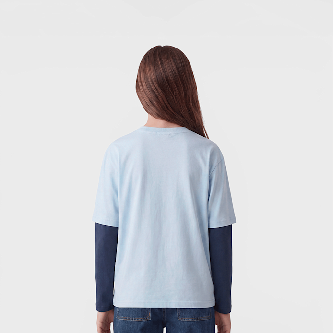 Karl Kani Round Serif 89 Layered Longsleeve Junior blau 103108 2