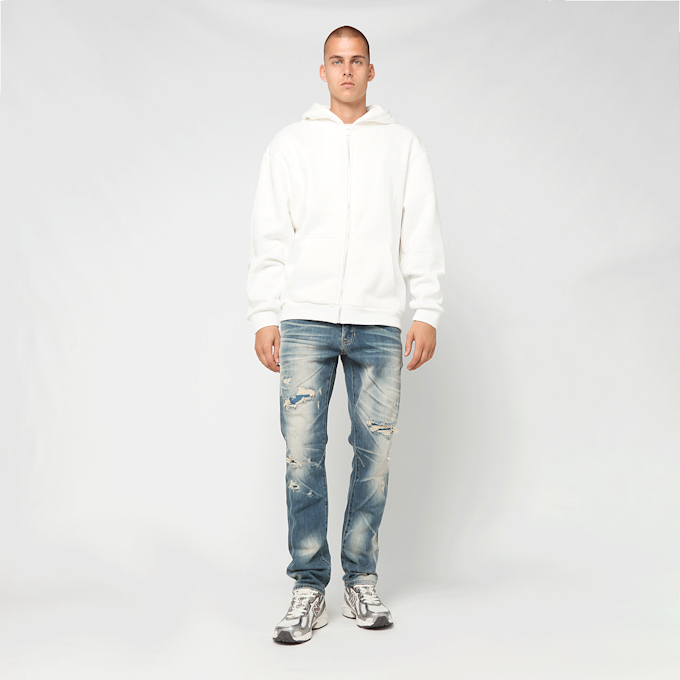 Smoke Rise Haze Effect Washed Jeans bleu 103154 5
