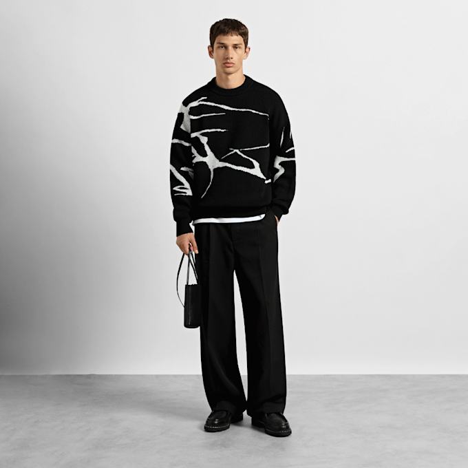 Burocs Jacquard Knit Sweater noir 103215 3