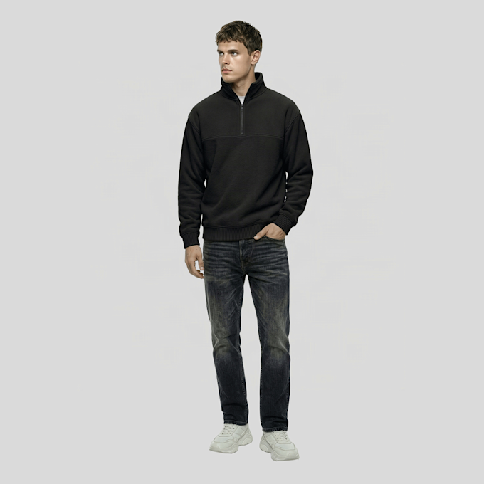 Urban Classics Basic Polar Fleece Troyer schwarz 103352 3
