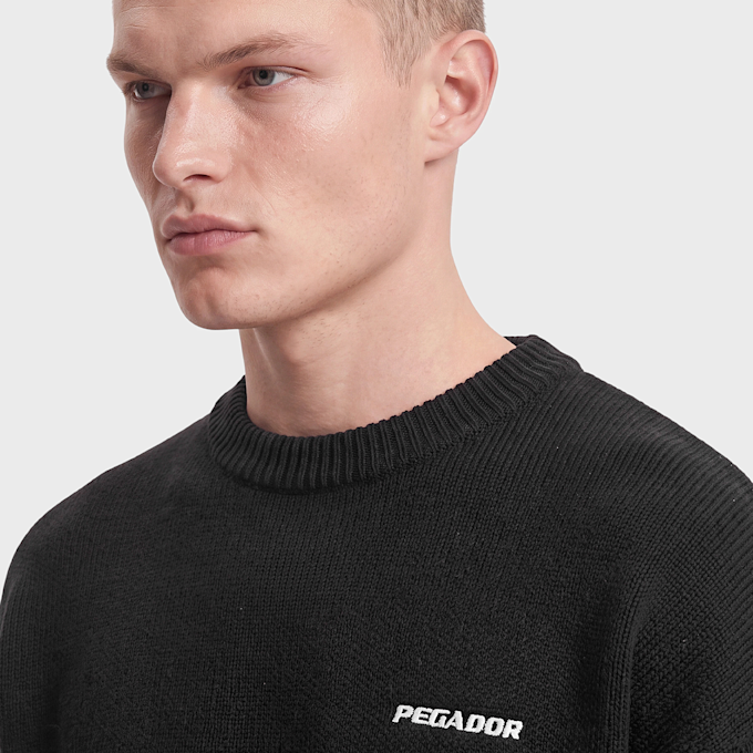 Pegador Logo Oversized Knit Sweater BLACK Noir 103480 3