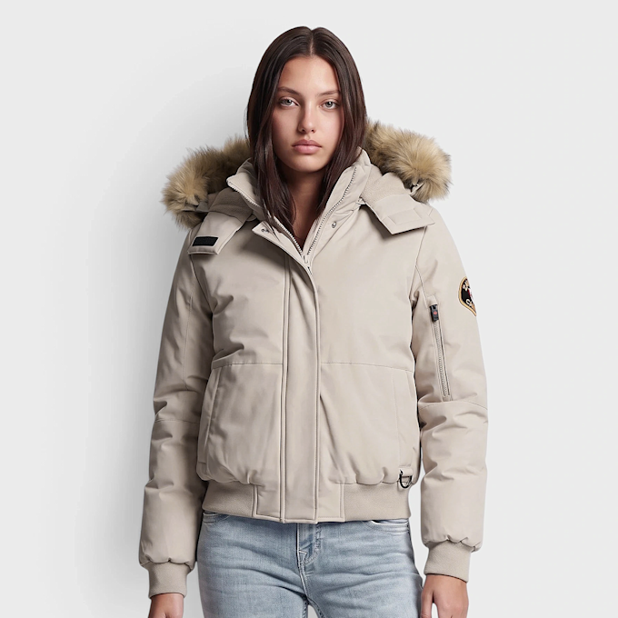 Zavetti Canada W OLIVIA HOODED BOMBER JACKET whispered taupe Noir 103555 1