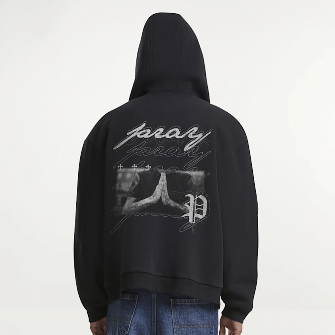 Mister Tee Beyond The Prayer Fluffy Zip Hoody zwart 104342 1