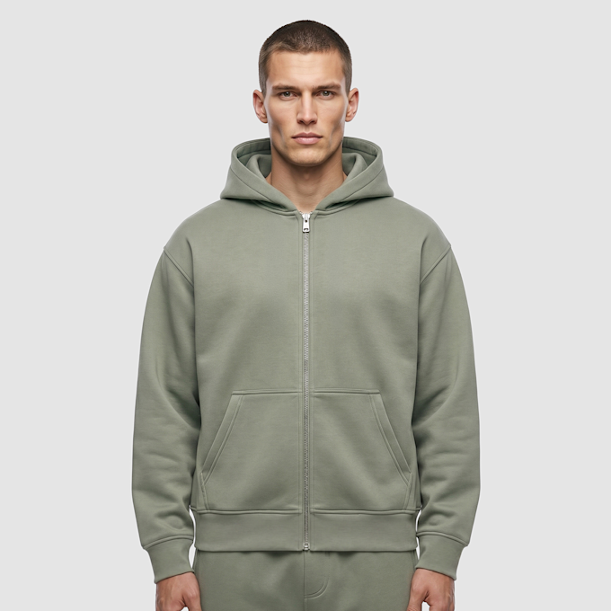 Urban Classics Heavy Scuba Zip Hoody verde 104759 1