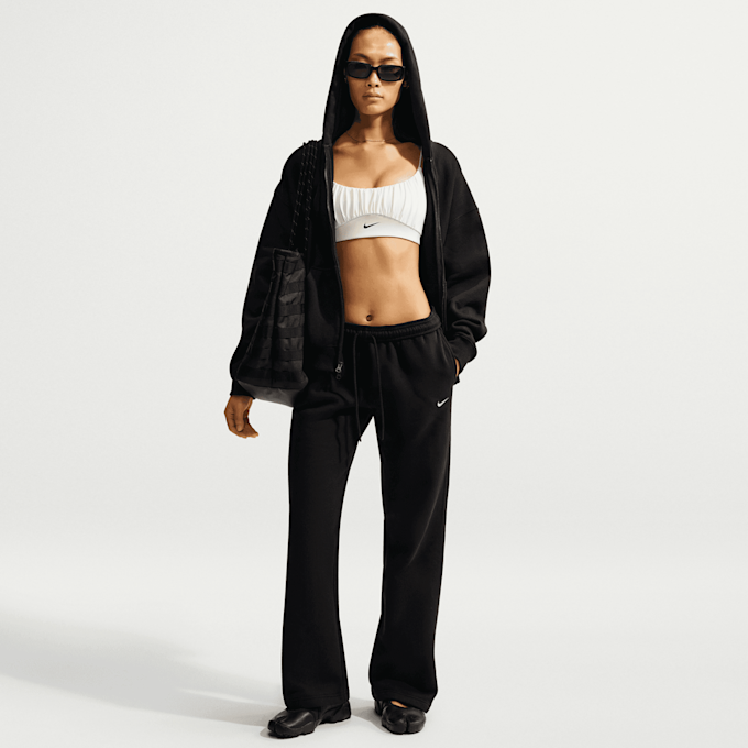 Nike Studio Fleece Medium Weight Mid Rise Open Hem Pant Noir 105552 8