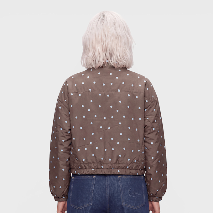 Decibel Polka Dot Funnel Neck Jacket braun 107026 2