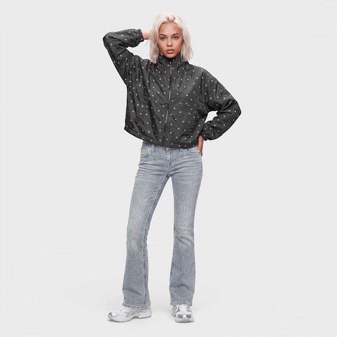 Decibel Polka Dot Funnel Neck Jacket noir 107063 4