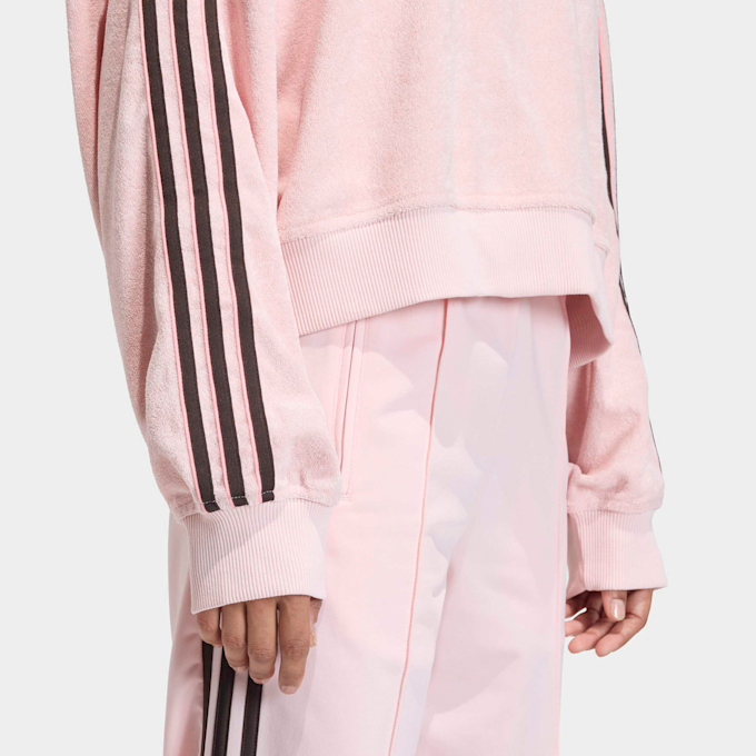 adidas Originals Terry Towel V Neck Long Sleeves Polo Shirt rosa 107207 4