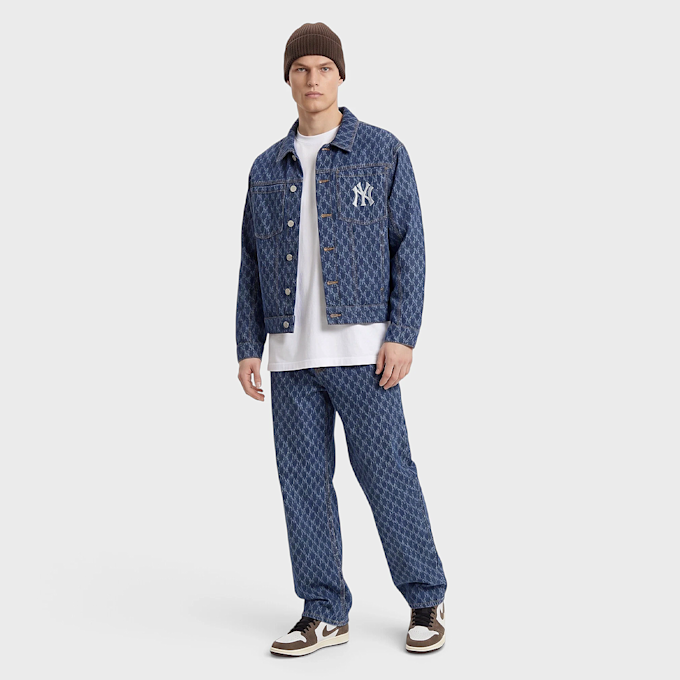 New Era MLB Logo All-Over-Print Denim Jacket Bleu 107587 4