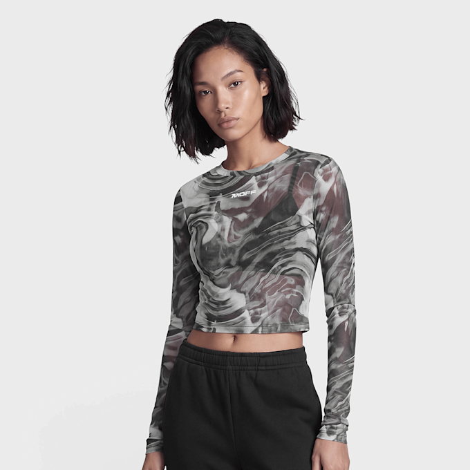 Off-White fitted crop top black white swirl Grau 110098 1
