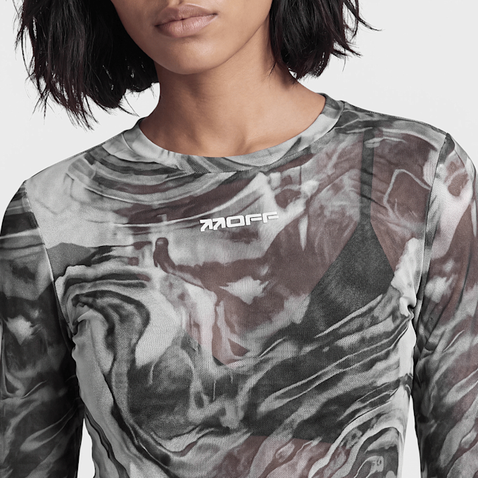 Off-White fitted crop top black white swirl Grau 110098 3