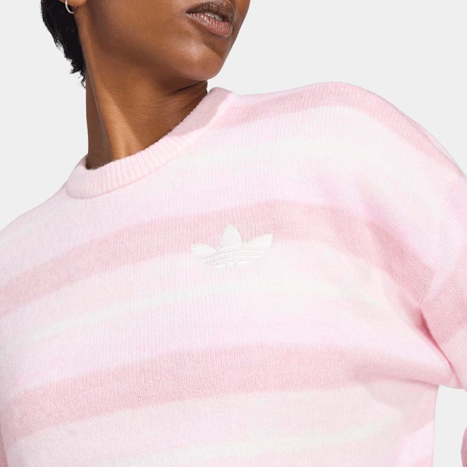 adidas Originals Knit Essentials Striped Sweatshirt Pink 140361 3
