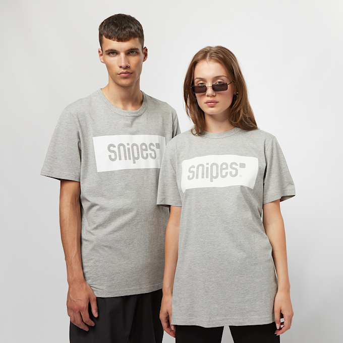 SNIPES Box Logo heather grey/white grau 1876 1