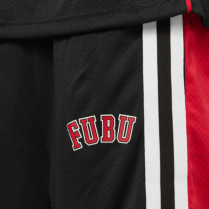 FUBU College Mesh Shorts black/red/white Schwarz 833 3