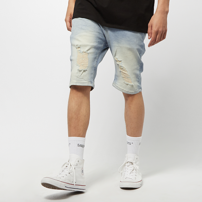 SikSilk Distressed Denim Shorts light blue wash Blau 44369 1