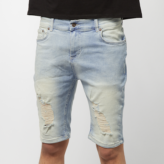 SikSilk Distressed Denim Shorts light blue wash Blau 44369 3