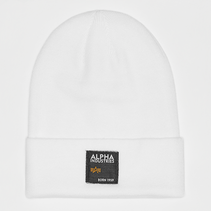 Alpha Industries Label Beanie weiß 2837 1