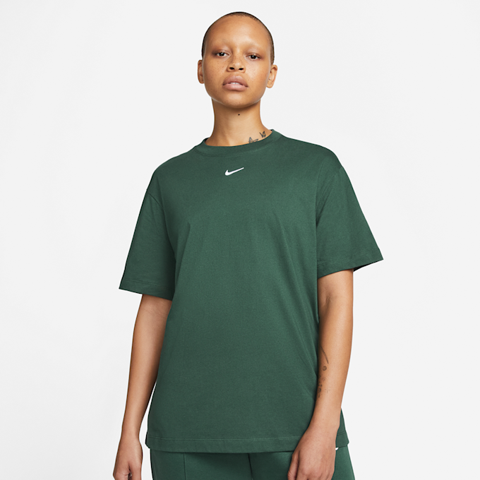 Nike W NSW ESSNTL TEE BF LBR pro green/white schwarz 7618 1