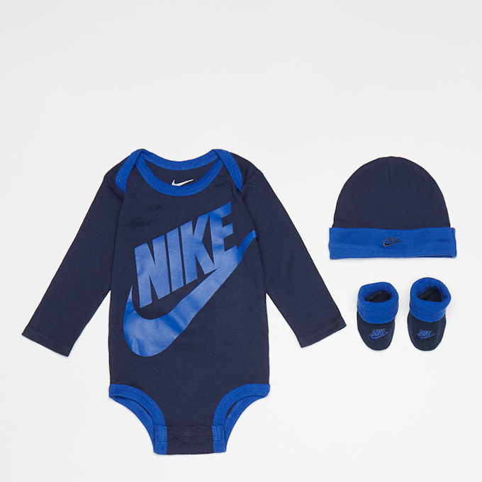 Nike Junior Futura Logo Hat/Bodysuit/Bootie (3 Pack) blau 7915 1
