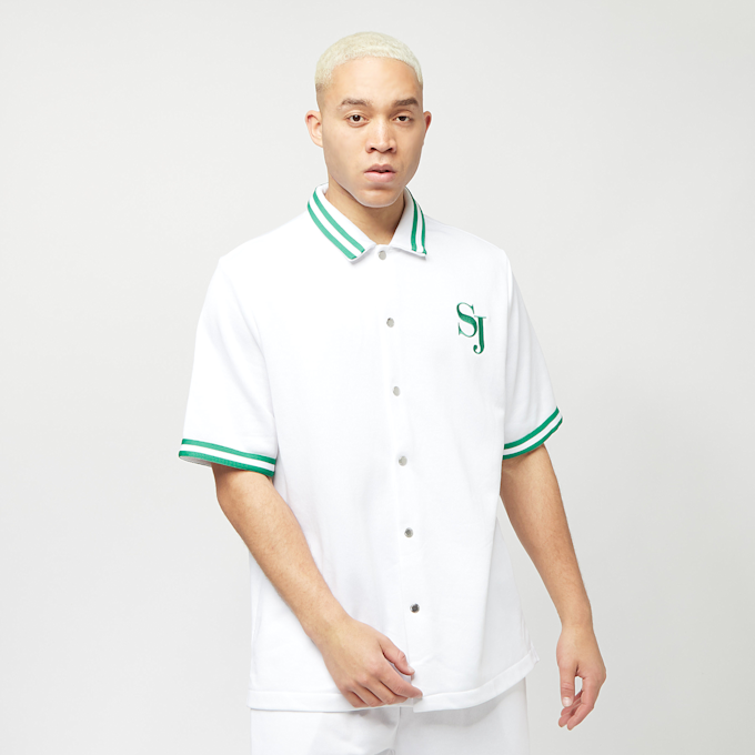 Sean John SJ Monogram Logo Short Sleeve Terry Overshirt white/green Weiß 3899 1