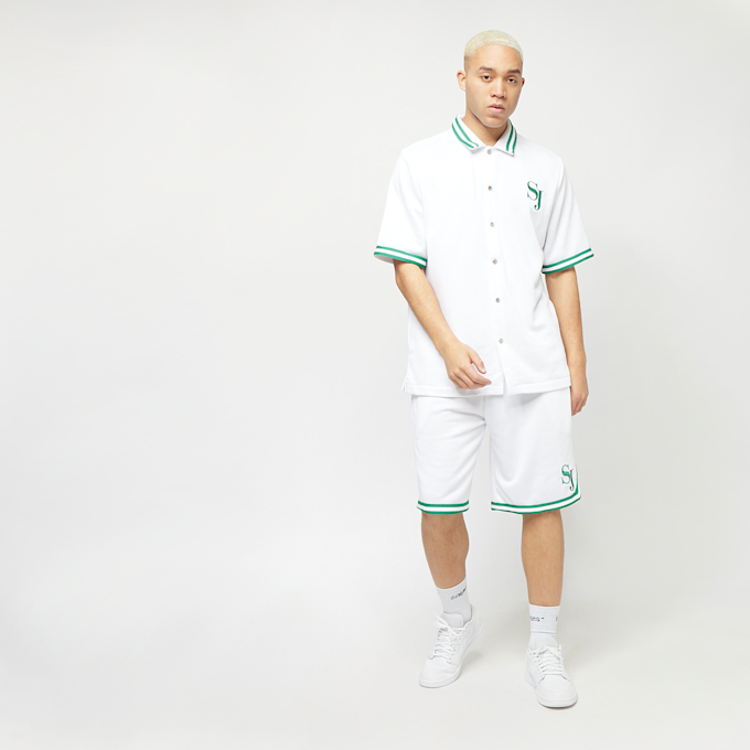 Sean John SJ Monogram Logo Short Sleeve Terry Overshirt white/green Weiß 3899 4