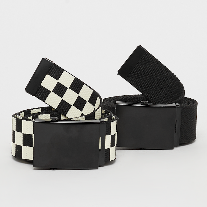 Urban Classics Check And Solid Canvas Belt 2-Pack black/offwhite multicolor 5978 1