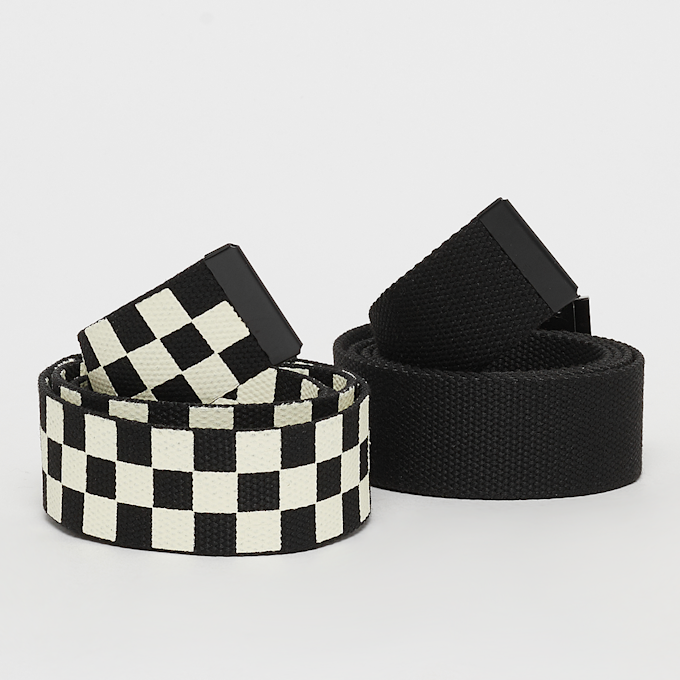 Urban Classics Check And Solid Canvas Belt 2-Pack black/offwhite multicolor 5978 2