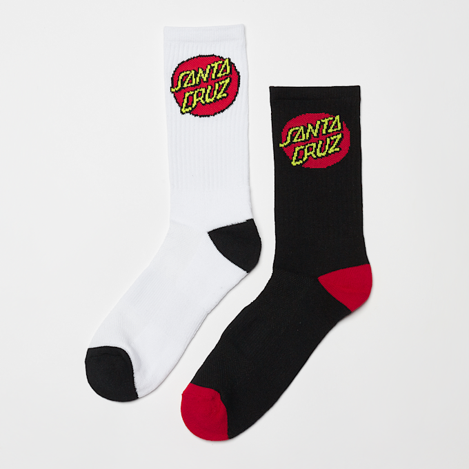 Santa Cruz Classic Dot Sock (2 Pack) white/blk multicolor 8726 1
