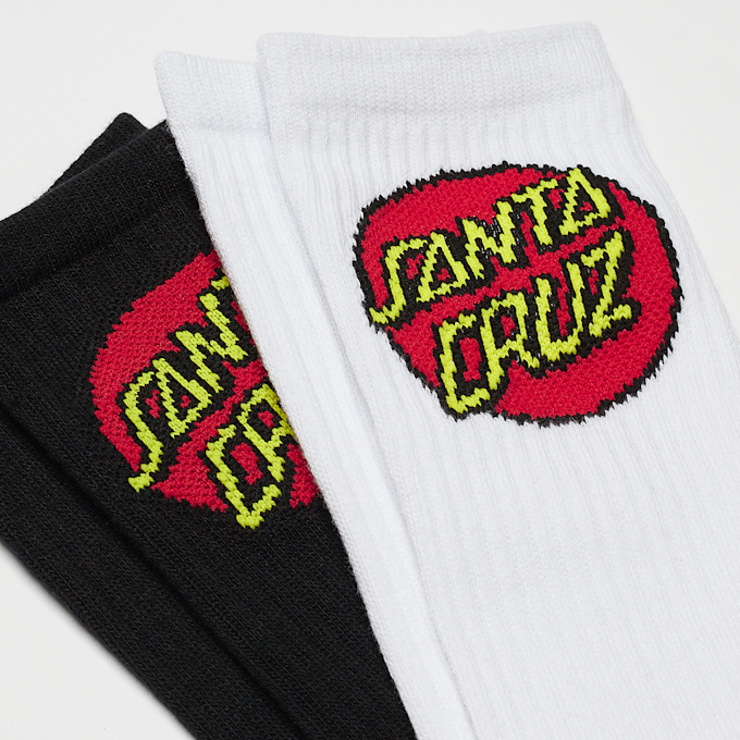 Santa Cruz Classic Dot Sock (2 Pack) white/blk multicolor 8726 2