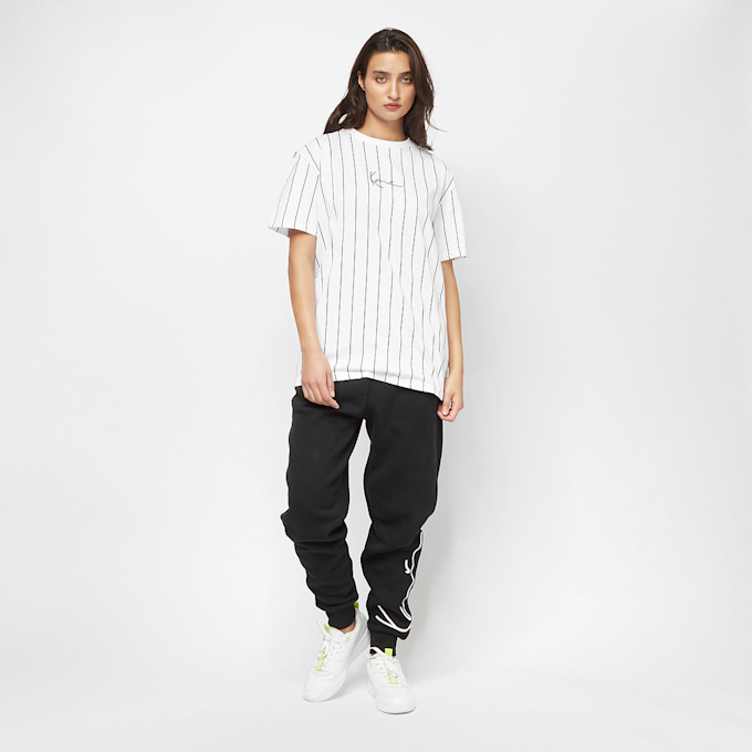 Karl Kani Small Signature Essential Pinstripe OS Tee branco 9879 4