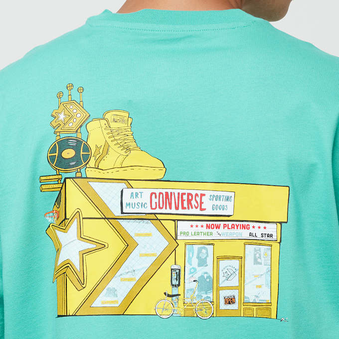 Converse Sneaker Store Graphic Tee washed teal grün 11031 4
