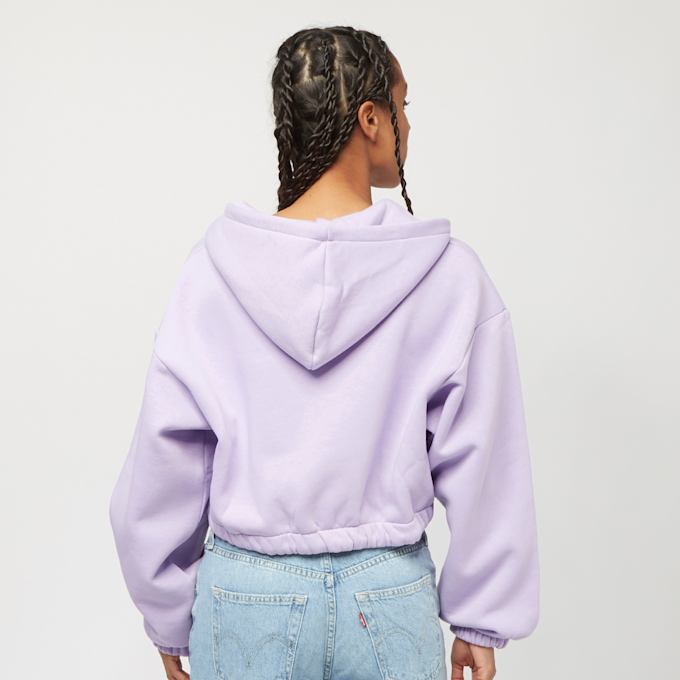 On Vacation Calligraphy Cropped Zip Hoodie - Light Purple lila 11656 2