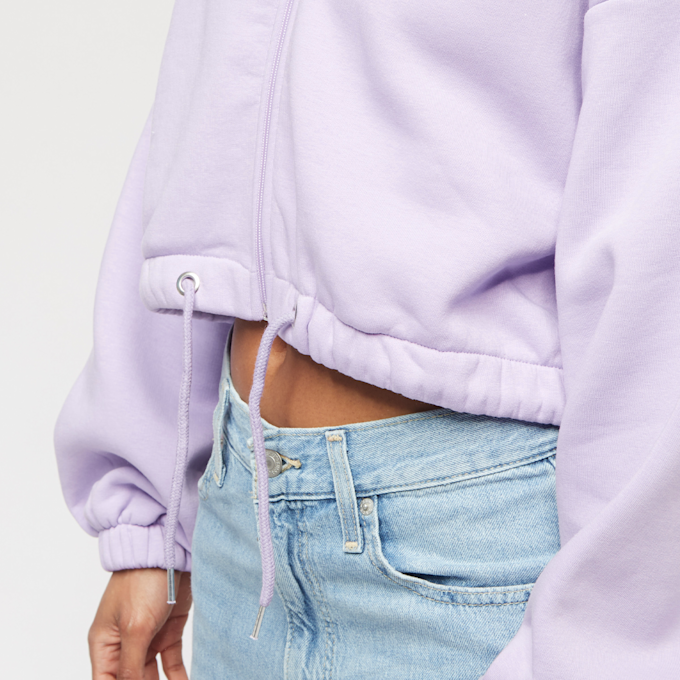 On Vacation Calligraphy Cropped Zip Hoodie - Light Purple lila 11656 4