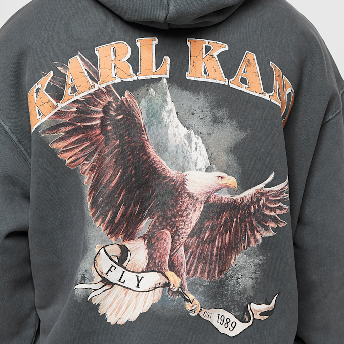 Karl Kani Small Signature OS Washed Heavy Sweat Eagle Hoodie Schwarz 11897 5