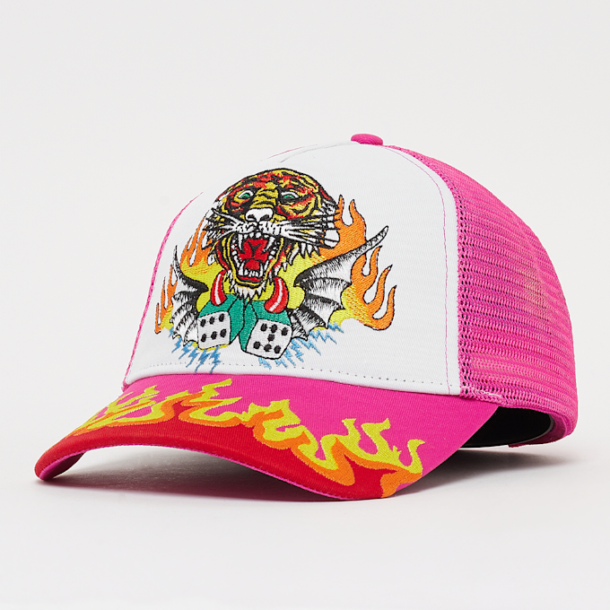 Ed Hardy TIGER-DICE TWILL FRONT MESH TRUCKER neon pink Pink 12473 1