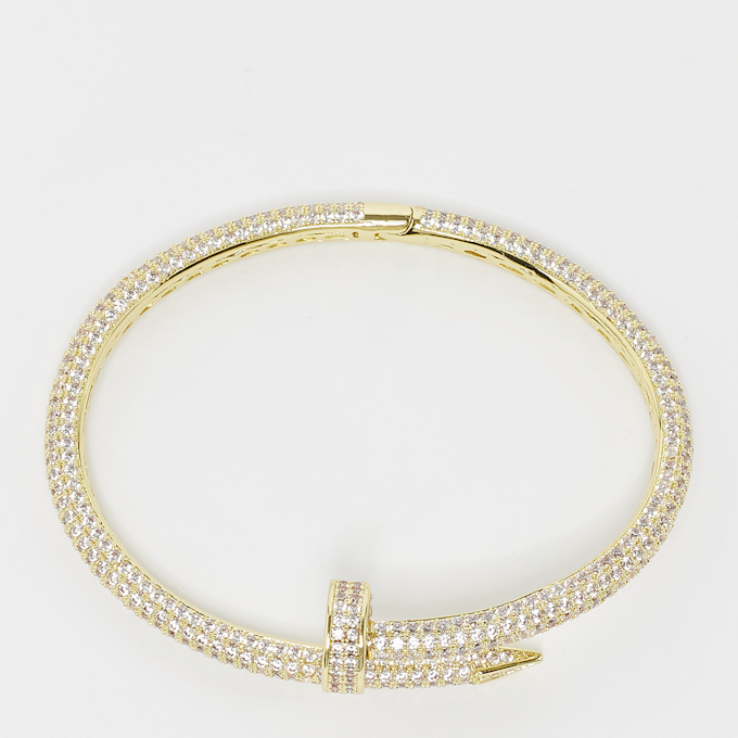 King Ice 10mm Iced Nail Bracelet gold Gold 15727 1