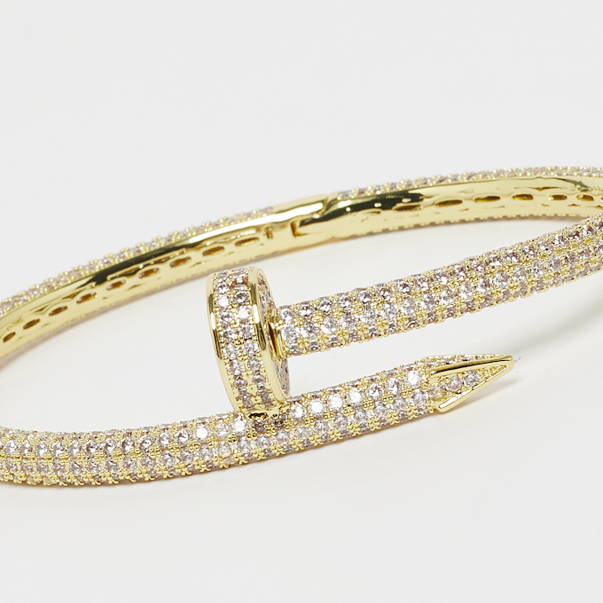 King Ice 10mm Iced Nail Bracelet gold Gold 15727 2