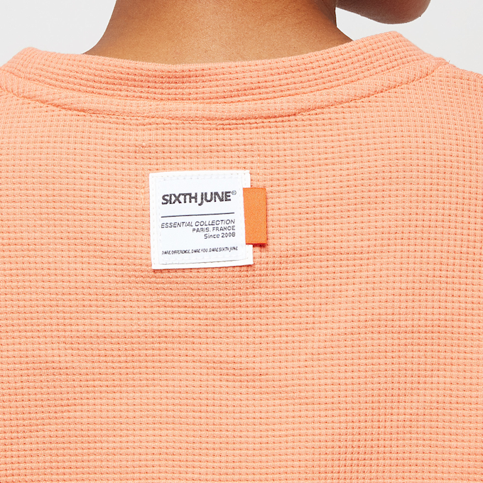 Sixth June Waffle Crop Tshirt Orange 17859 3