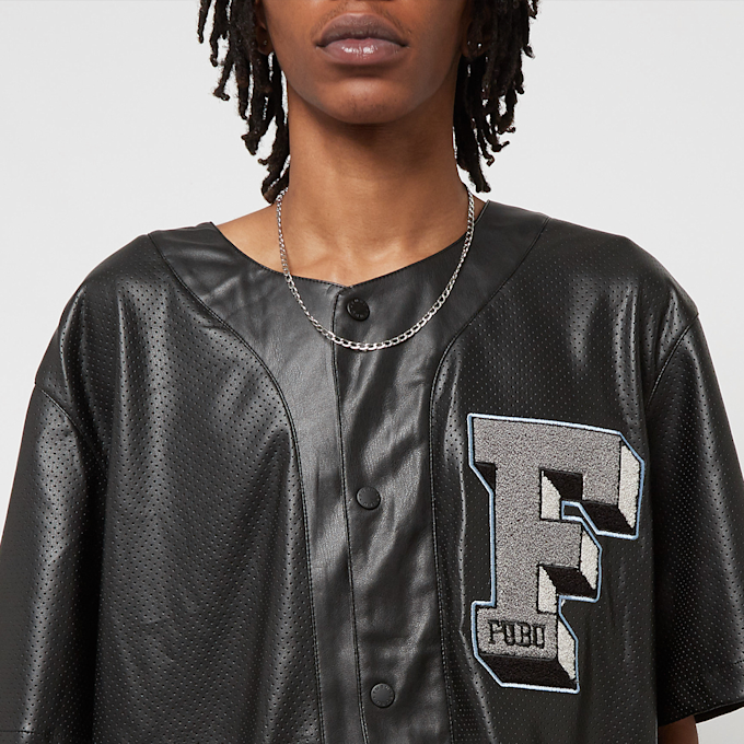 FUBU College Leather Baseball Jersey schwarz 18109 3