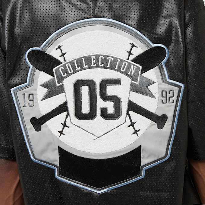 FUBU College Leather Baseball Jersey schwarz 18109 5