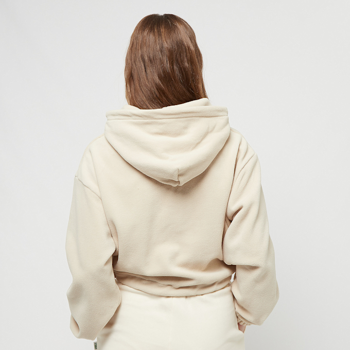 SNIPES Small Bold Logo Polar Fleece Oversized Cropped Hoodie Beige 18341 2