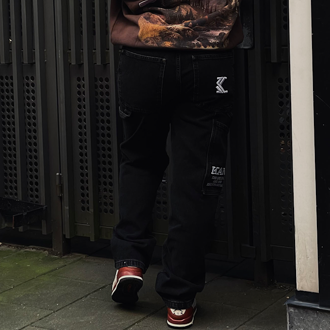 Karl Kani Retro Baggy Workwear Denim preto 22852 7