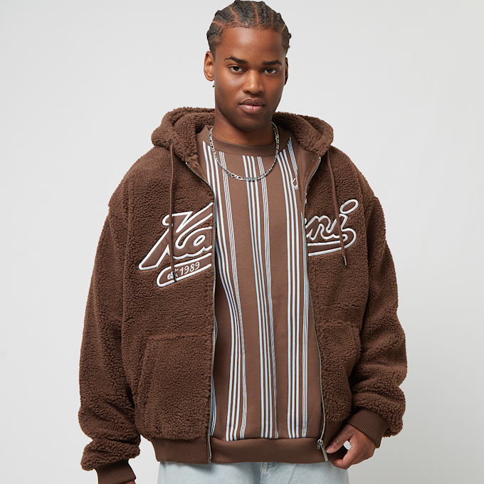 Karl Kani Varsity Teddy Full Zip Hoodie braun 19803 1