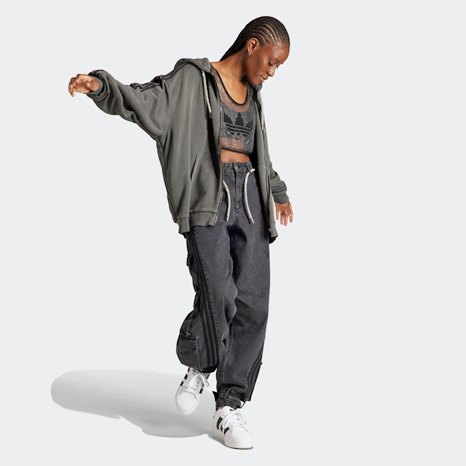 adidas Originals adilenium Oversized Full-Zip Hoodie Grau 24343 5