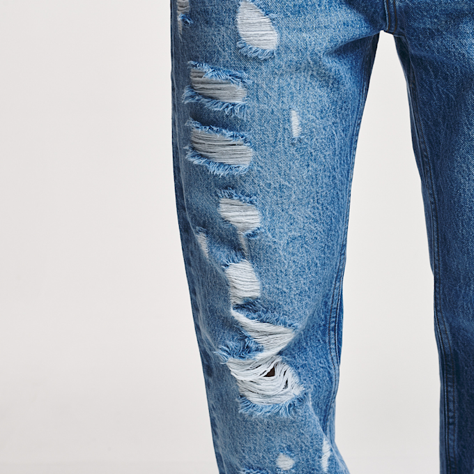 2Y STUDIOS Firio Destroyed Straight Jeans blauw 24760 3