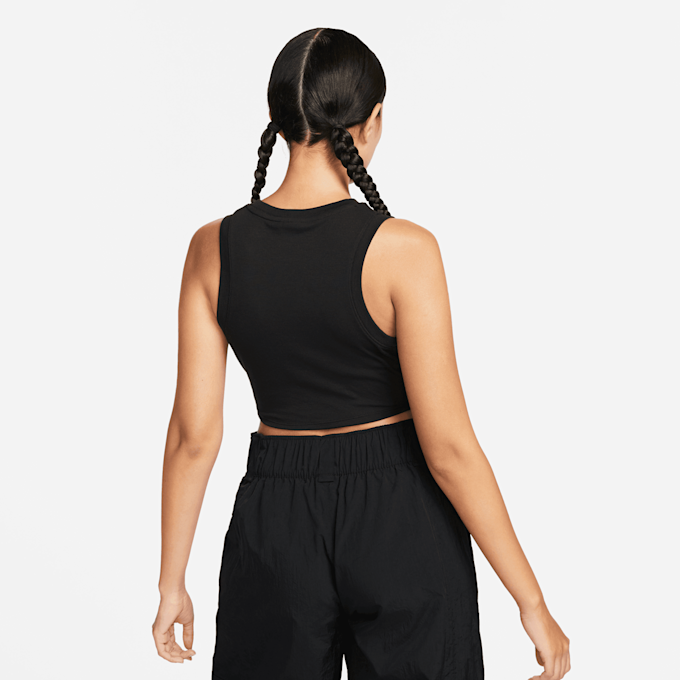 Nike   Sportswear Essentials Rib Crop Tanktop zwart 28233 2
