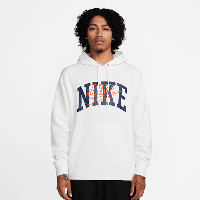 Nike   Club Fleece Brushed-Back Hoodie blanc 28386 1