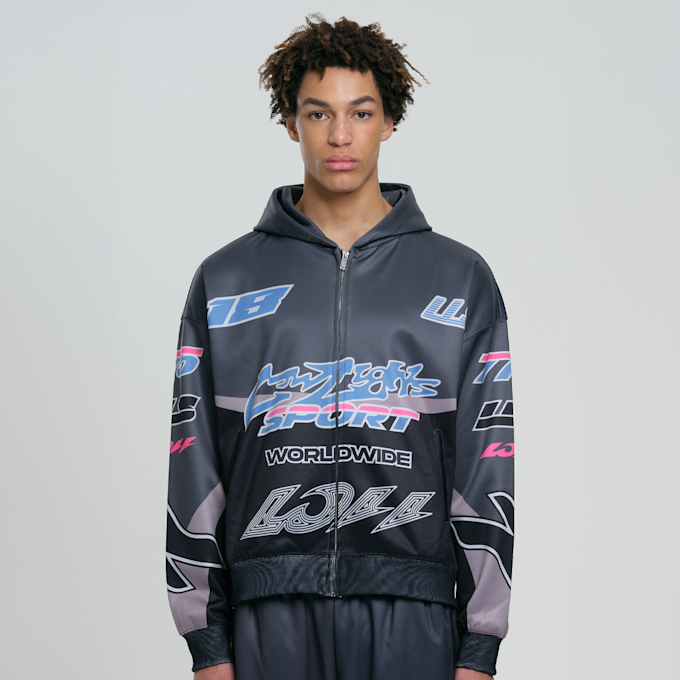 Low Lights Studios Motocross Zip Hoodie 2 siva 29098 1