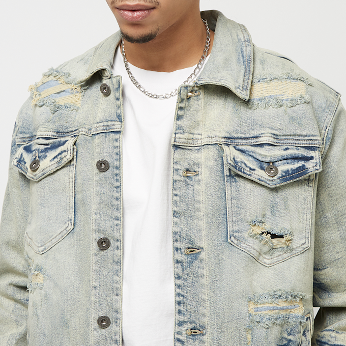Smoke Rise Wave Effect Jacket Blau 30419 3